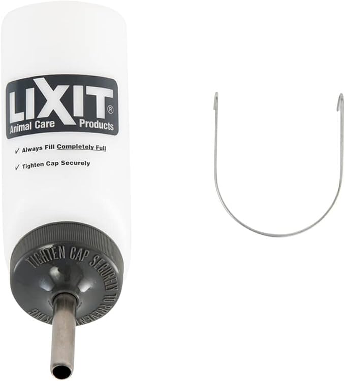 Lixit Wide Mouth BPA-Free Cage Water Bottles for Rabbits, Ferrets, Guinea Pigs, Rats, Chinchillas, Hamsters, Mice, Hedgehogs, Gerbils and Other Small Animals. (Translucent, 8 Ounce)