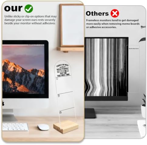 Sticky Note Holder, Monitor Memo Board, Message Board, Acrylic Desk Organizer with Wooden Base with 100Pcs Notes for Office Worker Men Women, Home Desktop and Office Desk I Ignored You Just Fine