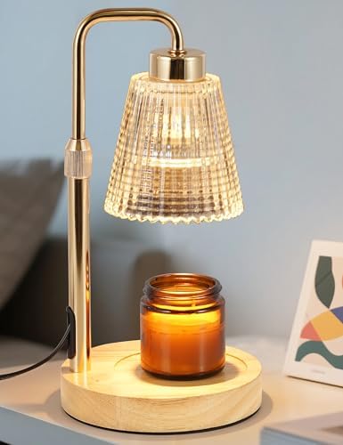 Modern Candle Warmer Lamp with 24h Cycle Timer, Dimmable Wax Melt Warmer