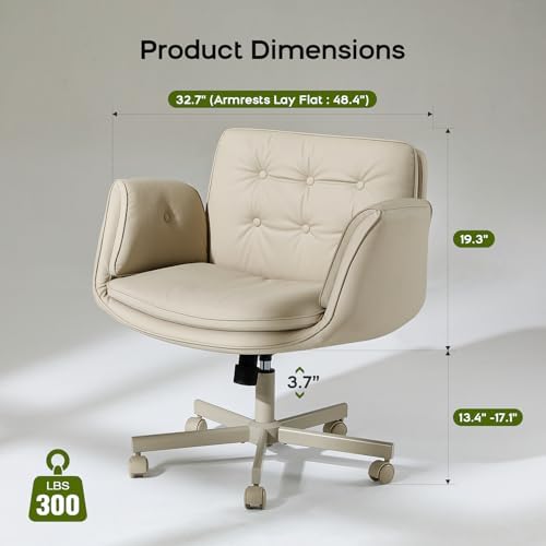 amseatec Criss Cross Office Chair, Swivel Makeup Vanity Chair with Wheels