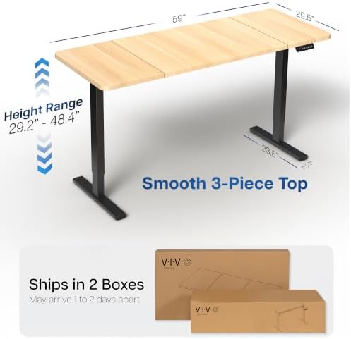VIVO Light Wood 60 x 30 in Standing Desk, DESK-KIT-1B6C-30