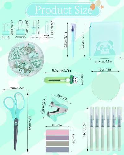 Green Desk Accessories and Organizers with Desk Organizer and 360°Rotating Pen Holder stapler Pen and a Lot of Office Green Office Supplies Beautifully Presented in a Gift Box