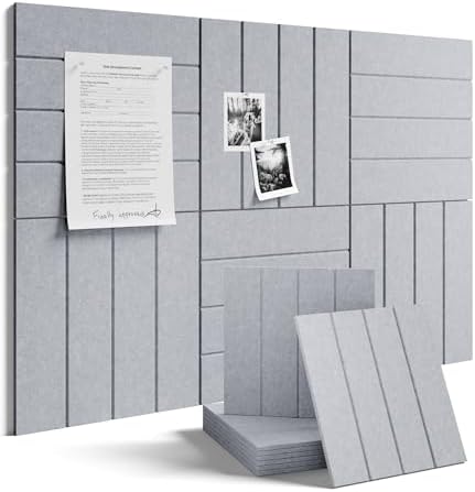 Fluxynara 36" x 24" Large Felt Bulletin Board, Soft Gray