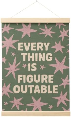 FGFK Everything Is Figureoutable Inspirational Wall Art Poster Hanger Frame