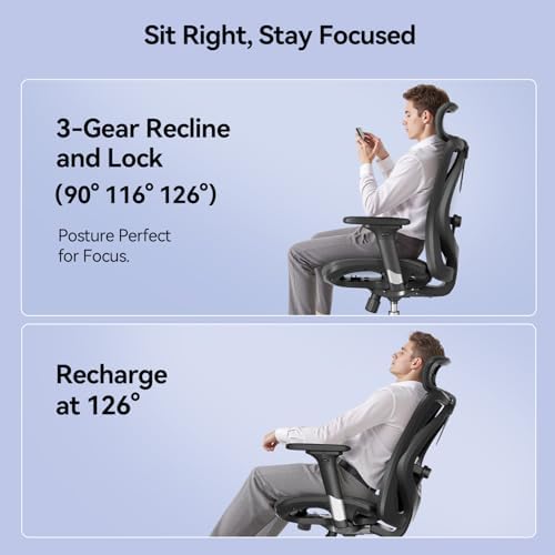 SIHOO M57 Ergonomic Office Chair, Mesh Back Desk Chair with 3D Armrests