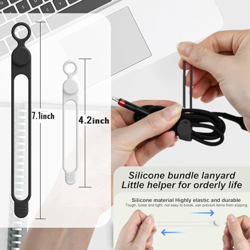 16Pcs Silicone Cable Ties, Cord Organizer Cable Management-2Sizes