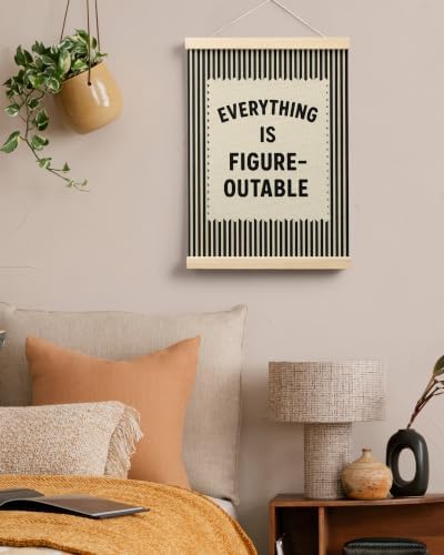 FGFK Everything Is Figureoutable Inspirational Wall Art Poster Hanger Frame