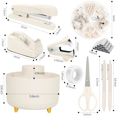 SKYDUE Desk Organizer Set with 360° Rotating Pen Holder