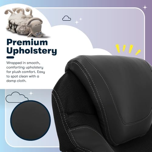 Serta Bryce Executive Office Chair, Ergonomic Computer Desk Chairs with Patented AIR Lumbar Support, Comfy Body Pillows, Height Adjustable, Swivel Base with Wheels, Bonded Leather, Black