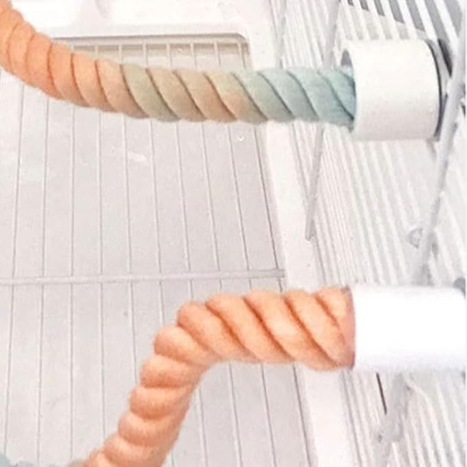 3 PCS of Bird perches Gradient Ropes, Used as Climbing Ropes for Parrot Cages, Rope Perch with Double Bird cage Swing Toy- Swing