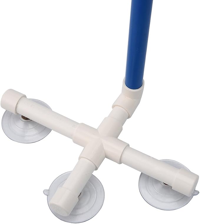 Hypeety Portable Suction Cup Bird Window and Shower Perch Toy Parrot Stand | 3 strong suction cups, parrot bath perch, easy to install, fits windows/shower tile, for budgies/parakeets/lovebirds, blue