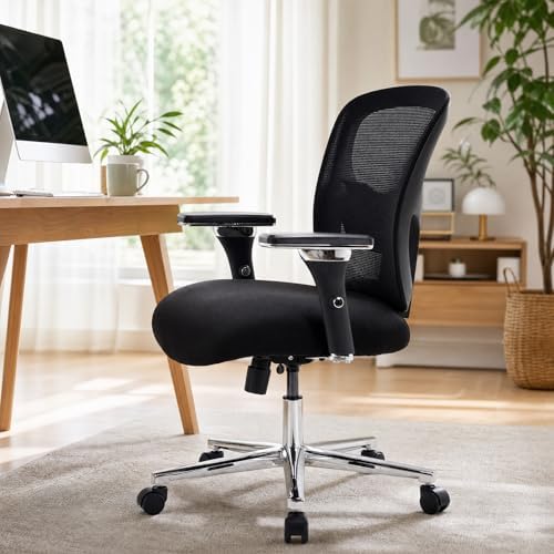 DUMOS Big and Tall Office Desk Chair, Ergonomic Mesh Computer Chair