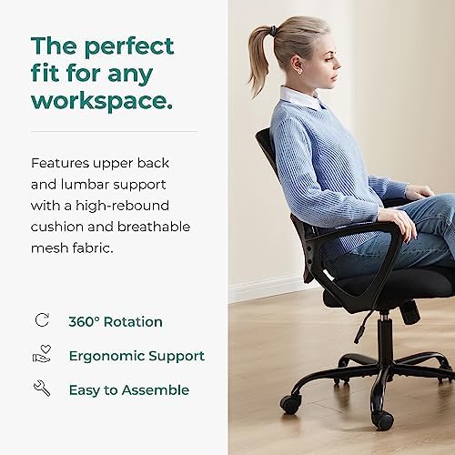 OLIXIS Home Office Chair, Mesh Desk Chair, Ergonomic Lumbar Support