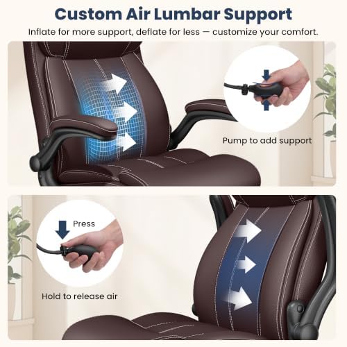 Ergonomic Office Chair, High Back Executive Leather Desk Chair