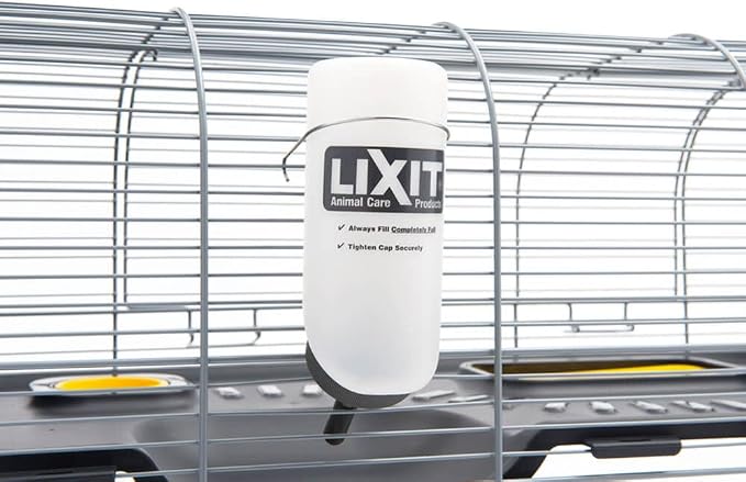 Lixit Wide Mouth BPA-Free Cage Water Bottles for Rabbits, Ferrets, Guinea Pigs, Rats, Chinchillas, Hamsters, Mice, Hedgehogs, Gerbils and Other Small Animals. (Translucent, 8 Ounce)
