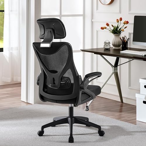 Yaheetech Ergonomic Office Chair with Headrest, Lumbar Support, Black