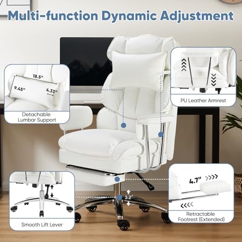 DUMOS Ergonomic Home Office Desk Chair, Executive Chair, PU Leather