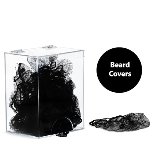 Hairnet Dispenser and Glove Holder, Universal Acrylic Storage for Beard Covers, Safety Glasses, Face Masks, Shoe Covers, Earplugs - Wall Mount or Countertop In Medical, Restaurant, Home
