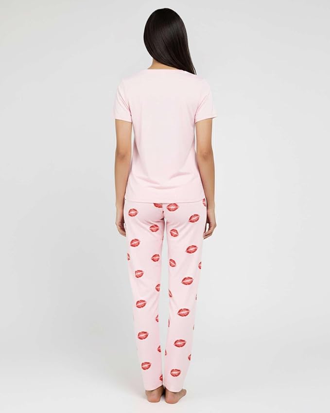 Real Essentials 2 Pack: Women's Comfy Pajama Sets - Short & Long Sleeve Ladies Loungewear Sleepwear PJs (Available In Plus)