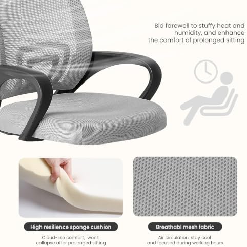 DUMOS Ergonomic Office Chair, Mid-Back Executive Desk Chair 2 Pack