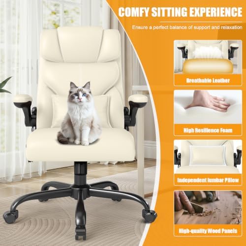 Executive Office Chair with Flip-up Armrests,Ergonomic Computer Desk Chairs
