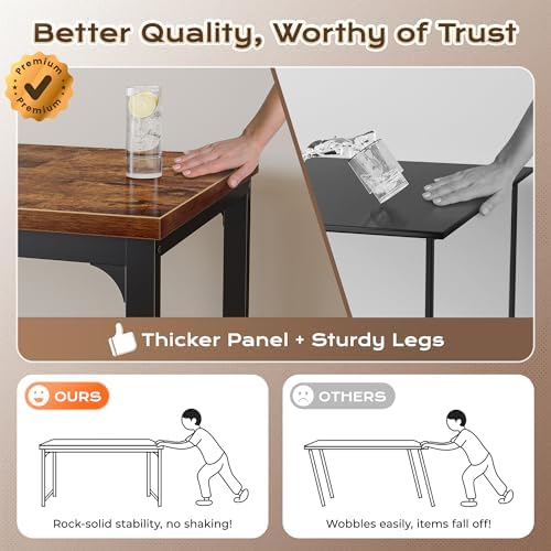 Huuger 63 x 24 inch Desk with Power Outlets & 0.95 Inch Thicker Desktop