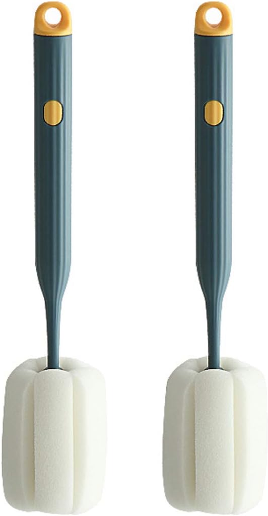 Bottle Soft Brush -2Pcs Sponge Bottle Brush Soft and Easy to Clean, Baby Bottle Sponge Brush Can Effectively Remove The Stain Residue On The Bottom of The Cup (Green)
