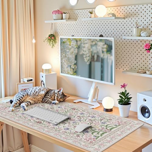 iCasso Desk Mat for Keyboard and Mouse, Large Mouse Pad,35.4x15.7in,Purple