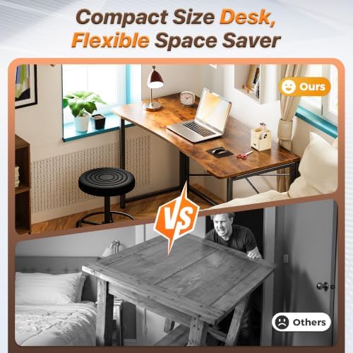 Huuger Folding Desk for Small Spaces, 47.2 Inch Foldable Computer Table