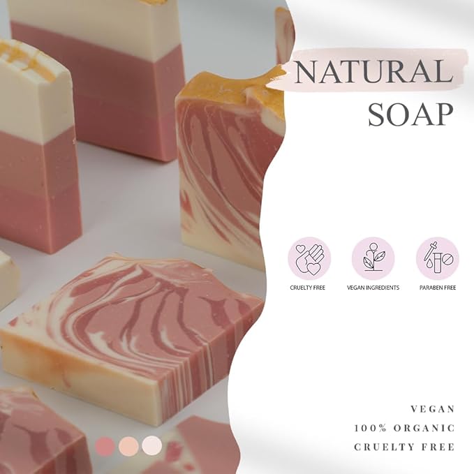 Natural Handcrafted Organic Soap Bars 12 Pack Natural Bar Soap Bridal Shower Gifts Handmade Soap Organic Bar Soap