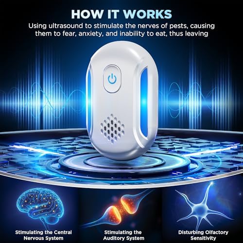 (2026 Upgraded) Ultrasonic Insect & Pest Indoor Repeller - Stronger Driving Force, Repellent for Mouse, Rats, Roaches, Ants, Spiders, Bugs, Home Plug-in Device, 2 Mode Switching (6 Pack)
