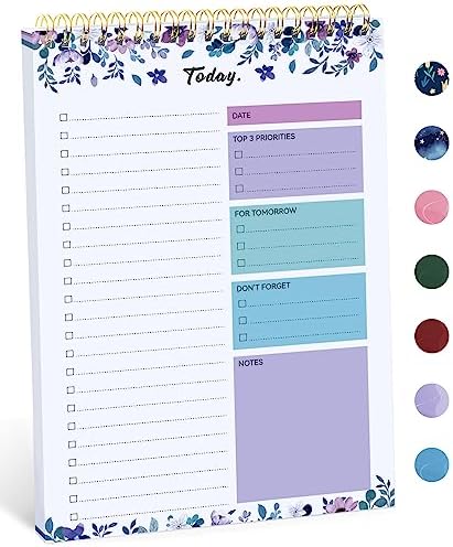 Taja To Do List Notepad, Undated Daily Planner for Work and Goal Setting