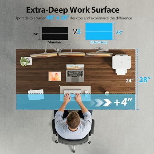 Agilestic 55*28 Inch Height Adjustable Electric Standing Desk, Dark Walnut