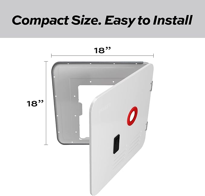 FOGATTI 18" x 18" RV Water Heater Door, White Replacement Door Kit Compatible with FOGATTI Tankless RV Water Heaters, Door Only