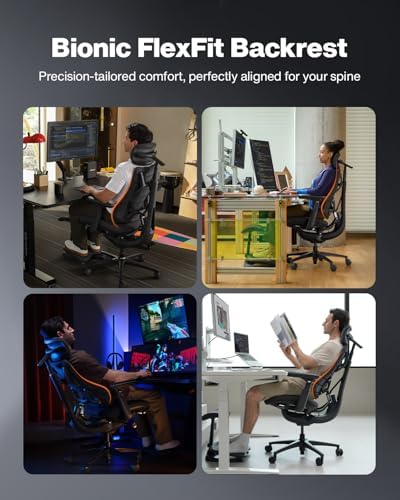 LiberNovo Omni PRO Dynamic Ergonomic Office Chair, Built-in Fan, 45cm