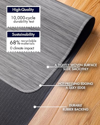 Baroyal Office Chair Mat for Hardwood Floor Under Desk Computer Rolling Chair Mat for Wood/Tile Floor Non-Slip Heavy Duty Desk Rug PVC Plastic Hard Floor Protector 48" x 60" (Gray)
