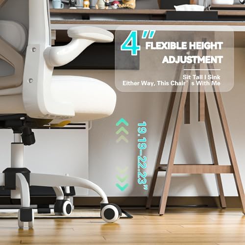 Ergonomic Home Office Chair, 4-Way Lumbar, Thick Cushion, 330LBS
