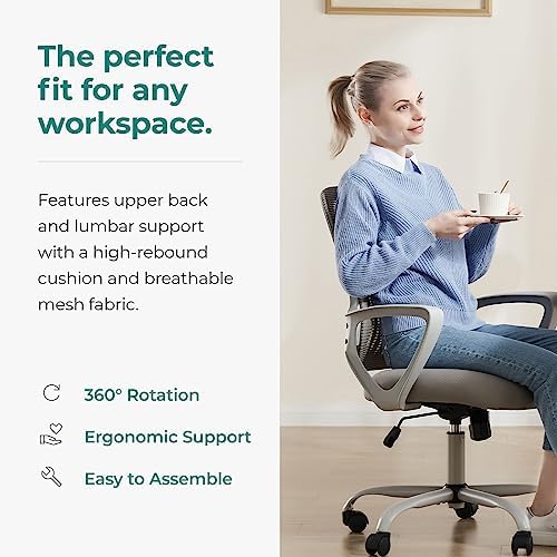 OLIXIS Home Office Chair, Mesh Desk Chair, Ergonomic Lumbar Support