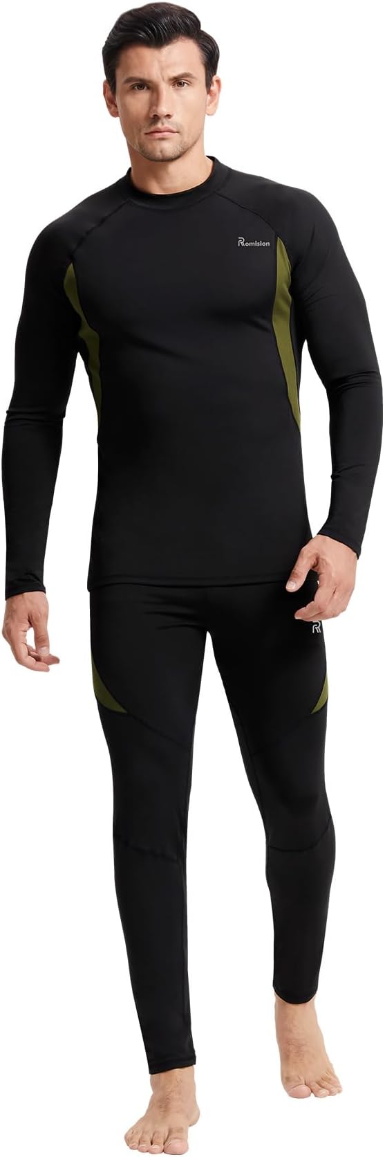 romision 2 Pack Thermal Underwear for Men Long Johns Fleece Lined Hunting Gear Bottom Top Set Base Layer Cold Weather XS-4XL