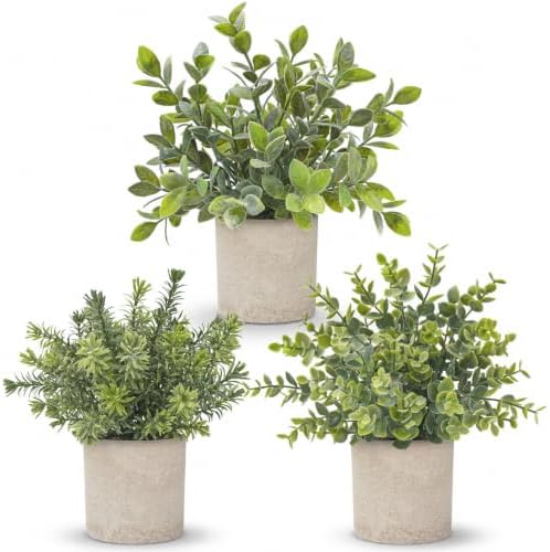 Der Rose 3 Pack Fake Plants Artificial Plants for Office Bathroom Decor