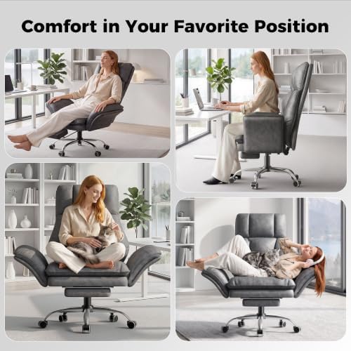 Big and Tall Office Chair, Flip Armrests for Pets & Cross Legged Sitting