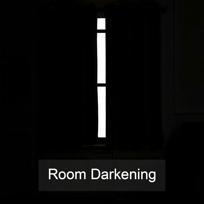 LA PALMA Thermal Insulated Blackout Darkening Grommet Living Room Curtains Window Drapes for Bedroom Pack of 2 Panels
