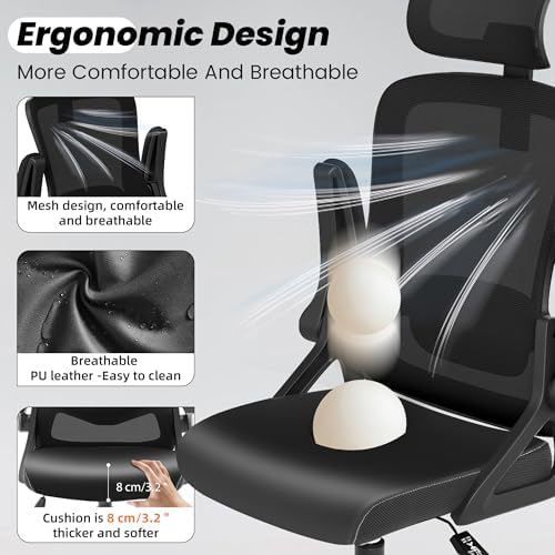 Fizzin Office Chair Mesh Computer Chairs with Adjustable Lumbar Support