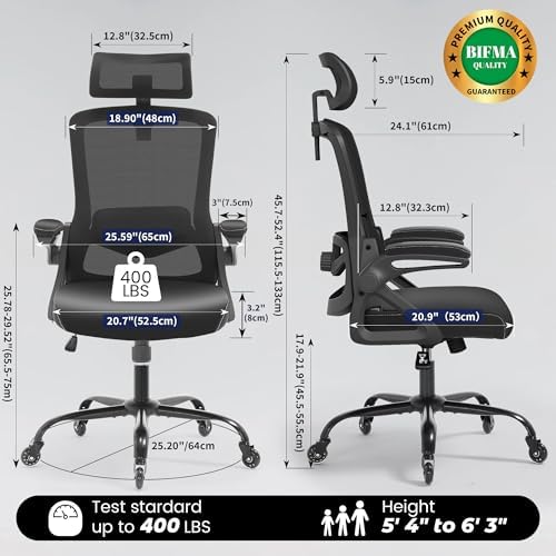 Fizzin Office Chair Mesh Computer Chairs with Adjustable Lumbar Support