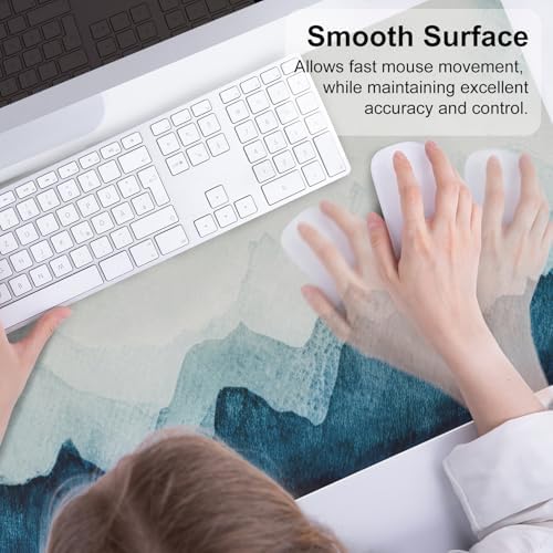 QiyI PU Leather Large Mouse Pad, Office Decor, 31.5" x 15.7", Mountain