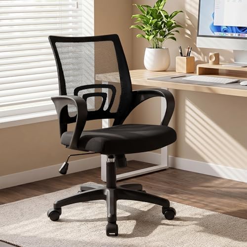 NEO CHAIR Office Computer Chair Ergonomic Mid-Back Mesh Desk Chair, Black