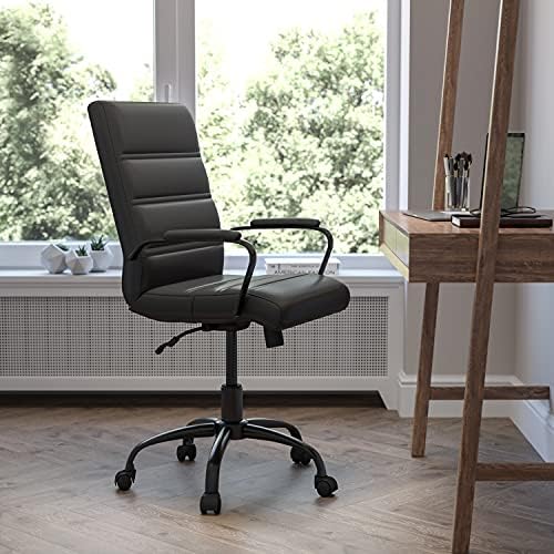 Flash Furniture Mid-Back LeatherSoft Executive Office Chair, Black/Black