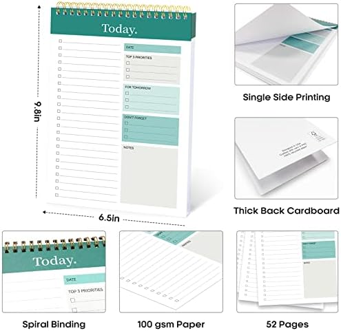 Taja To Do List Notepad, Undated Daily Planner for Work and Goal Setting