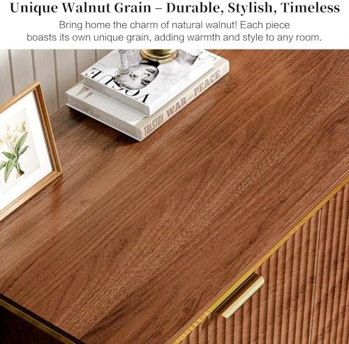Ieejdn Computer Desk with 6 Drawers, 78" Modern Writing Desk with 0.98" Thickened Desktop & Storage Shelves, Adjustable direction & Extendable Executive Office Desk Study Table for Home Office, Walnut