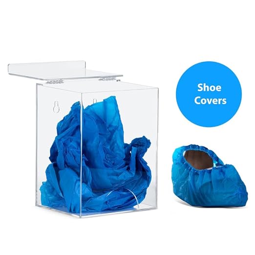Hairnet Dispenser and Glove Holder, Universal Acrylic Storage for Beard Covers, Safety Glasses, Face Masks, Shoe Covers, Earplugs - Wall Mount or Countertop In Medical, Restaurant, Home